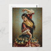 Sevilla Spain Flamenco Dancer Postkarte (Vorne/Hinten)
