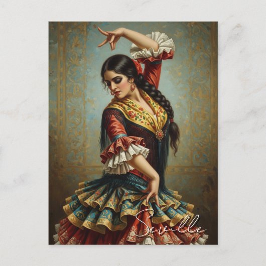 Sevilla Spain Flamenco Dancer Postkarte (Vorderseite)