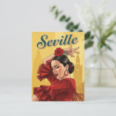 Sevilla Spain Flamenco Dancer Postkarte (Stehend Vorderseite)