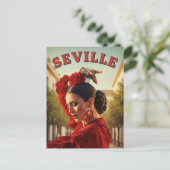 Sevilla Spain Flamenco Dancer Postkarte (Stehend Vorderseite)