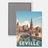 Sevilla Spain Plaza de Espana Magnet (Vorderseite/Rückseite)