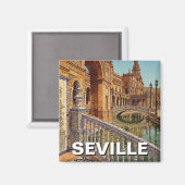 Sevilla Spain Plaza de Espana Magnet (Vorderseite/Rückseite)
