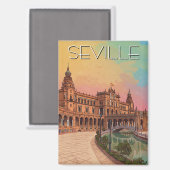 Sevilla Spain Plaza de Espana Magnet (Vorderseite/Rückseite)