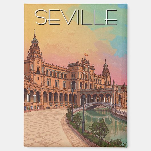Sevilla Spain Plaza de Espana Magnet (Vorderseite)