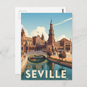 Sevilla Spain Plaza de Espana Postkarte (Vorne/Hinten)