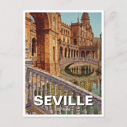 Sevilla Spain Plaza de Espana Postkarte (Vorderseite)