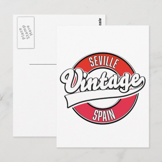 Sevilla Spain Retrologo Postkarte (Vorne/Hinten)