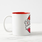 Sevilla Spain Retrologo Zweifarbige Tasse (Links)