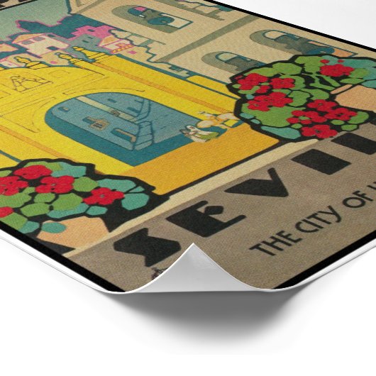 Sevilla Spain Vintage Travel Poster (Ecke)