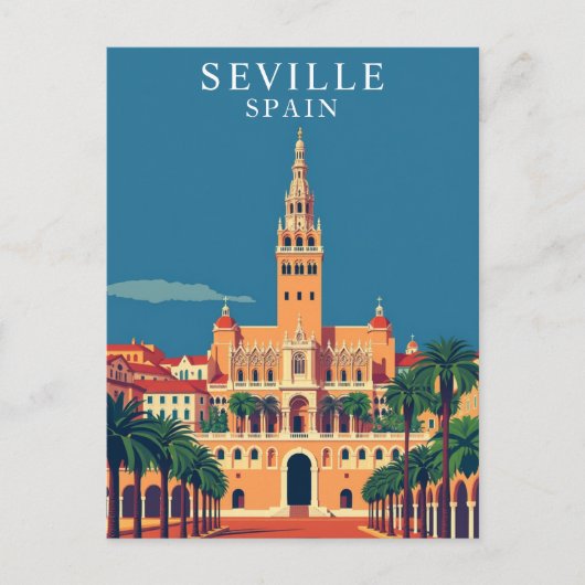 Sevilla, Spanien Andalusien Retro Art Postkarte (Vorderseite)