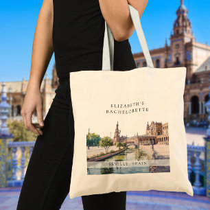 Sevilla Spanien Aquarell Junggesellinnenabschied W Tragetasche
