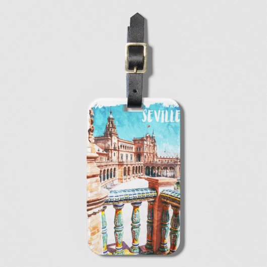 Sevilla Spanien Architektur Gepäckanhänger (Vorderseite Vertikal)