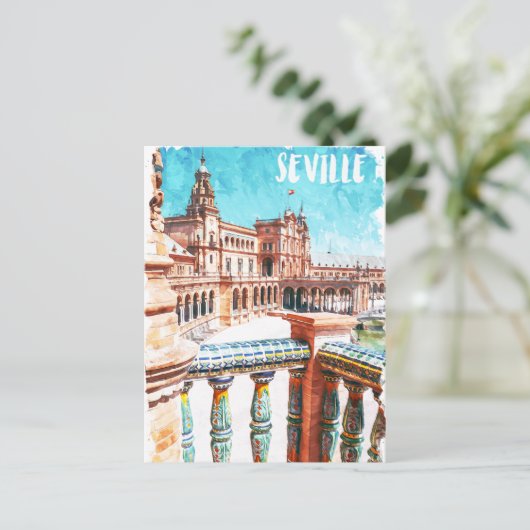 Sevilla Spanien Architektur Postkarte (Stehend Vorderseite)
