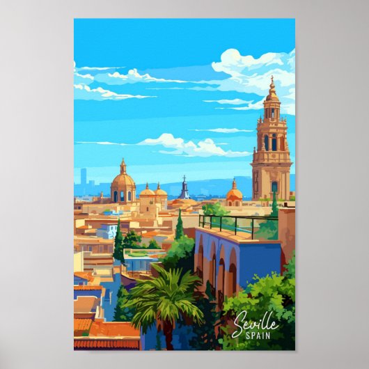 Sevilla Spanien Art Vintage Poster (Vorne)