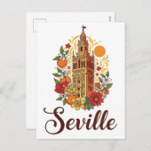 Sevilla Spanien Blume Feiertagspostkarte (Vorne/Hinten)