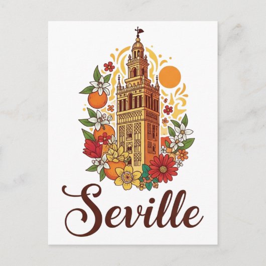 Sevilla Spanien Blume Feiertagspostkarte (Vorderseite)
