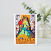 Sevilla, Spanien, Frau in traditionellem Kleid Postkarte (Stehend Vorderseite)