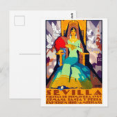 Sevilla, Spanien, Frau in traditionellem Kleid Postkarte (Vorne/Hinten)