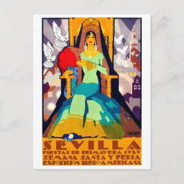 Sevilla, Spanien, Frau in traditionellem Kleid Postkarte