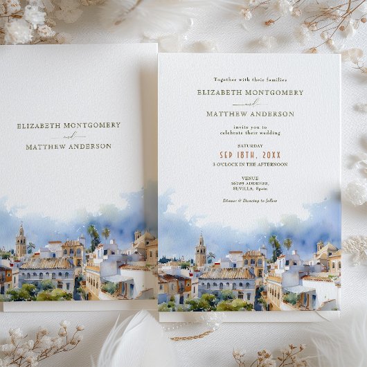 Sevilla Spanien Hochzeit in Urlaubsort Einladung