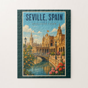 Sevilla Spanien Illustration Reise Kunst Vintage Puzzle