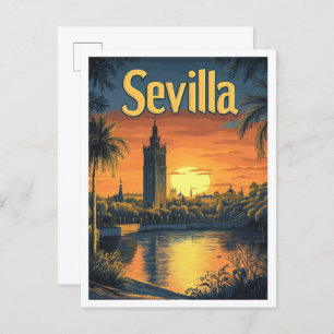 Sevilla Spanien Kunst, Dichtung und Musik Postkarte
