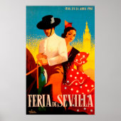 Sevilla, Spanien, Paar auf Pferd, Jahrgang Poster (Vorne)