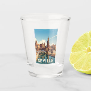 Sevilla Spanien Plaza de España Schnapsglas