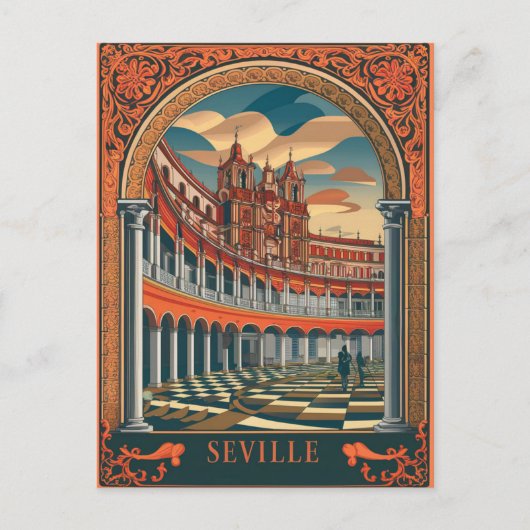 Sevilla Spanien Reisen Antique Postkarte (Vorderseite)