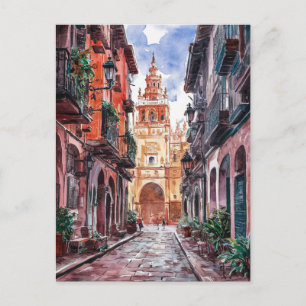 Sevilla Spanien Reisen Retro Aquarellmalerei Postkarte