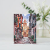 Sevilla Spanien Reisen Retro Aquarellmalerei Postkarte (Stehend Vorderseite)