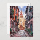 Sevilla Spanien Reisen Retro Aquarellmalerei Postkarte (Vorne/Hinten)