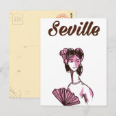 Sevilla Spanien Reiseplakat Postkarte (Vorne/Hinten)