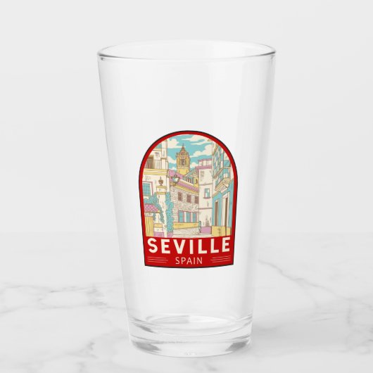 Sevilla Spanien - Retro Emblem Glas (Vorderseite)