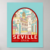 Sevilla Spanien - Retro Emblem Poster (Vorne)