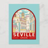 Sevilla Spanien - Retro Emblem Postkarte (Vorderseite)