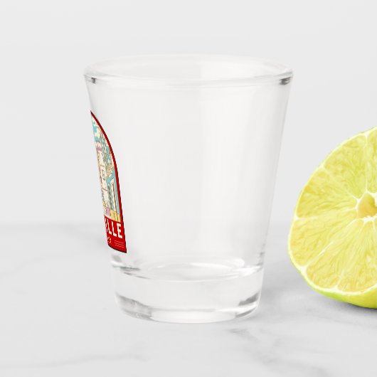 Sevilla Spanien - Retro Emblem Schnapsglas (Rechts)