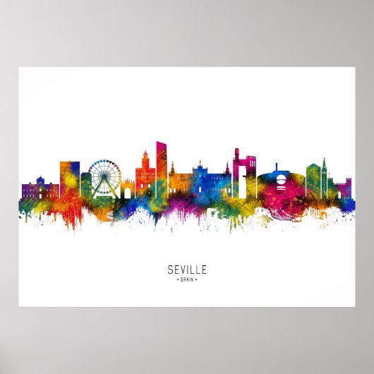 Sevilla Spanien Skyline Poster (Vorne)