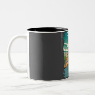 Sevilla Spanien Vintag Minimal Retro Travel Poster Zweifarbige Tasse