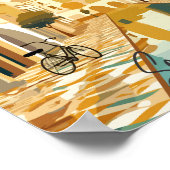 Sevilla Spanien Vintage-Reise-Ort Illustration Poster (Ecke)