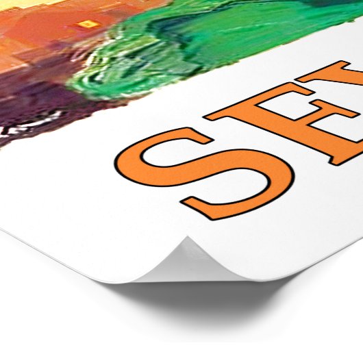 Sevilla Spanien Vintage Reise Poster (Ecke)