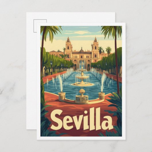Sevilla Spanien Vintage Reise Postkarte (Vorne/Hinten)