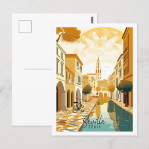 Sevilla Spanien Vintage-Reiseort-Illustration Postkarte