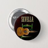 Sevilla spanische Gitarre mit Giralda von Sevilla Button (Vorne & Hinten)