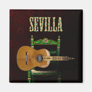 Sevilla spanische Gitarre mit Giralda von Sevilla Magnet
