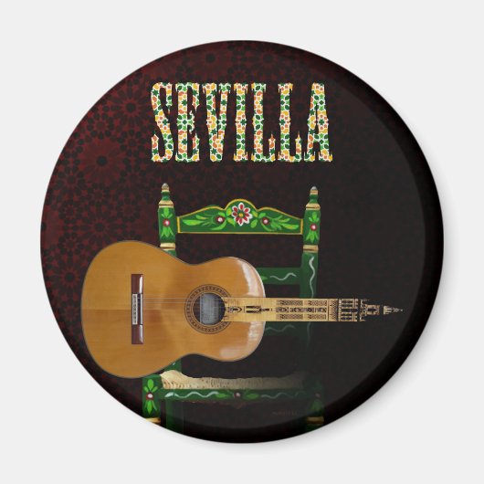 Sevilla spanische Gitarre mit Giralda von Sevilla Magnet (Vorne)