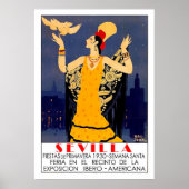 Sevilla, Stadt, Spanien, Vintager Promotionstouris Poster (Vorne)