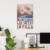 Sevilla-Wandkunst Sandsteinbogen und Palmen Poster (Heimbüro)