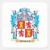 Sevilla-Wappen - Familienwappen Quadratischer Aufkleber (Vorderseite)