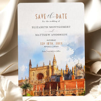 Sevilla Wedding Save the Date Card Real Alcázar